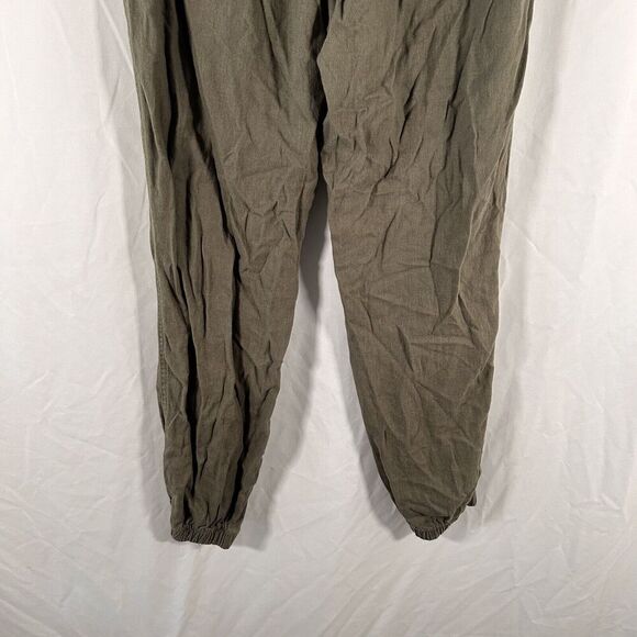 Vanilla Star Linen Blend Pants Women's Small Green Pull On Elastic Waist - Picture 8 of 10